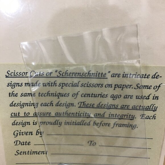 Vintage NOS NEW Small Handmade Scissor Art Framed Give Me a Home - Picture 4 of 4